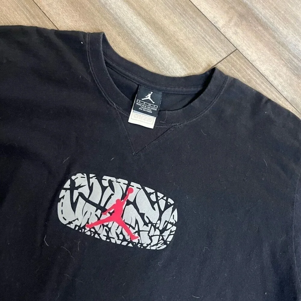Y2k Jordan Brand Shirt Cement Elephant Print Men Small Bin‎ D-23